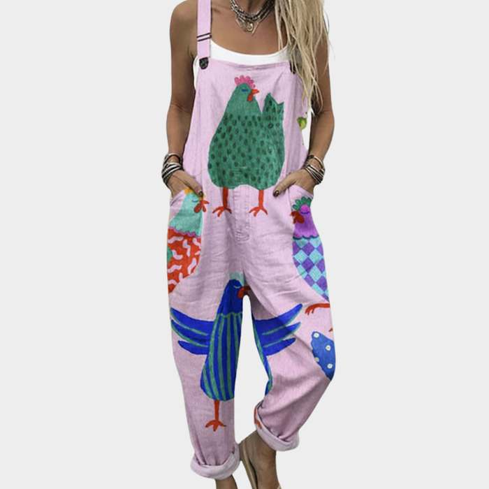 Salopette Rose pastel artistique rayonnante