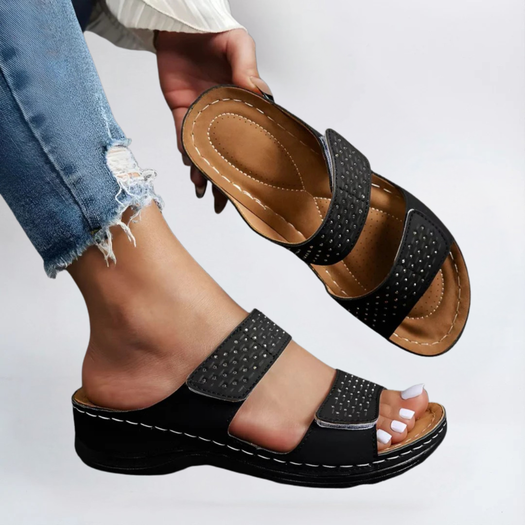 Fantine | Sandales orthopédiques femme élégantes Noir