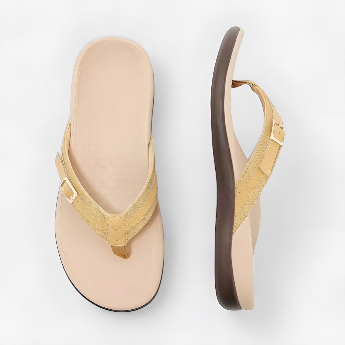 Charline | Tongs femme légères et plates Jaune