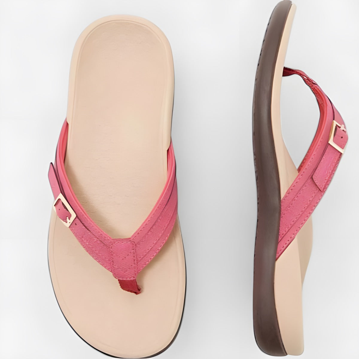 Charline | Tongs femme légères et plates Magenta