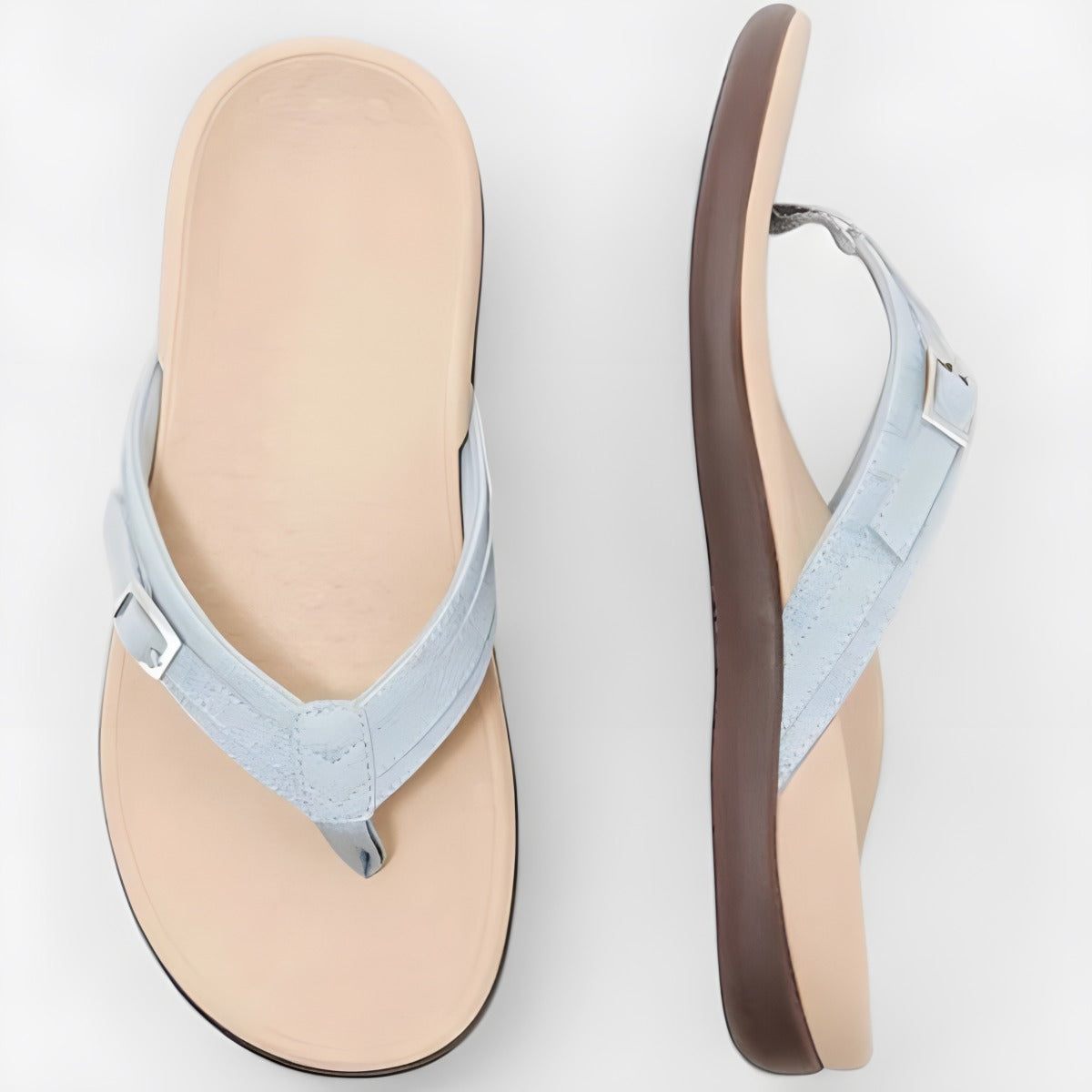 Charline | Tongs femme légères et plates Bleu