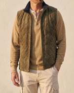 QUILTED MICROSUEDE VEST FOR MEN