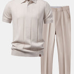 Ensemble — polo en maille torsadée & pantalon fuselé coupe slim