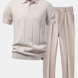 Ensemble — polo en maille torsadée & pantalon fuselé coupe slim