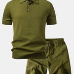 Ensemble — polo basique en maille & short en maille