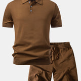 Ensemble — polo basique en maille & short en maille