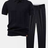 Ensemble — polo en maille torsadée & pantalon fuselé coupe slim