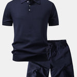 Ensemble — polo basique en maille & short en maille