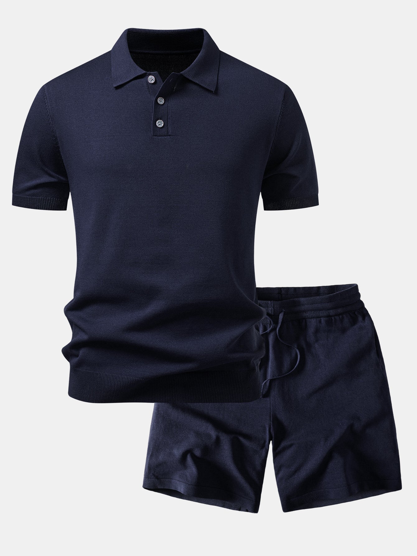 Ensemble — polo basique en maille & short en maille