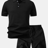 Ensemble — polo basique en maille & short en maille