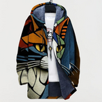 Veste à Capuche Chat Abstrait