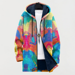 Veste à Capuche Imprimé Artistique Coloré