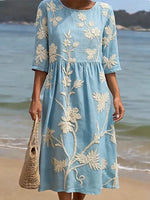 Robe femme décontractée à motifs floraux.