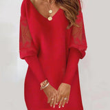 Noémie | Robe Élégante Femme en Dentelle avec Décolleté en V