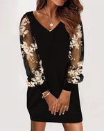 Robe Élégante Femme en Dentelle avec Décolleté en V