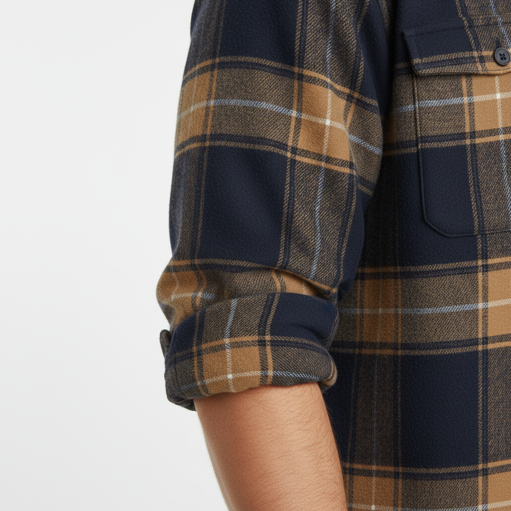 BRUSHED FLANNEL SHIRT FOR MEN