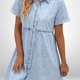 Robe en Jean Boutonnée Coupe Ample