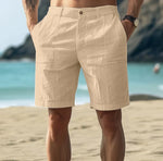 RIBBED LINEN SHORTS FOR MEN