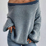 Rosalie | Pull ample à rayures et encolure Bardot