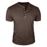 HENLEY NECK T-SHIRT FOR MEN