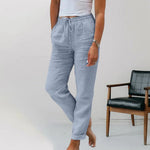 Jacqueline | Pantalon fuselé à cordon et ourlet revers