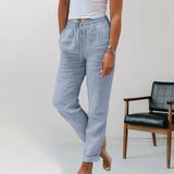 Jacqueline | Pantalon fuselé à cordon et ourlet revers