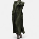 Claudine | Robe longue en maille à col montant et poches