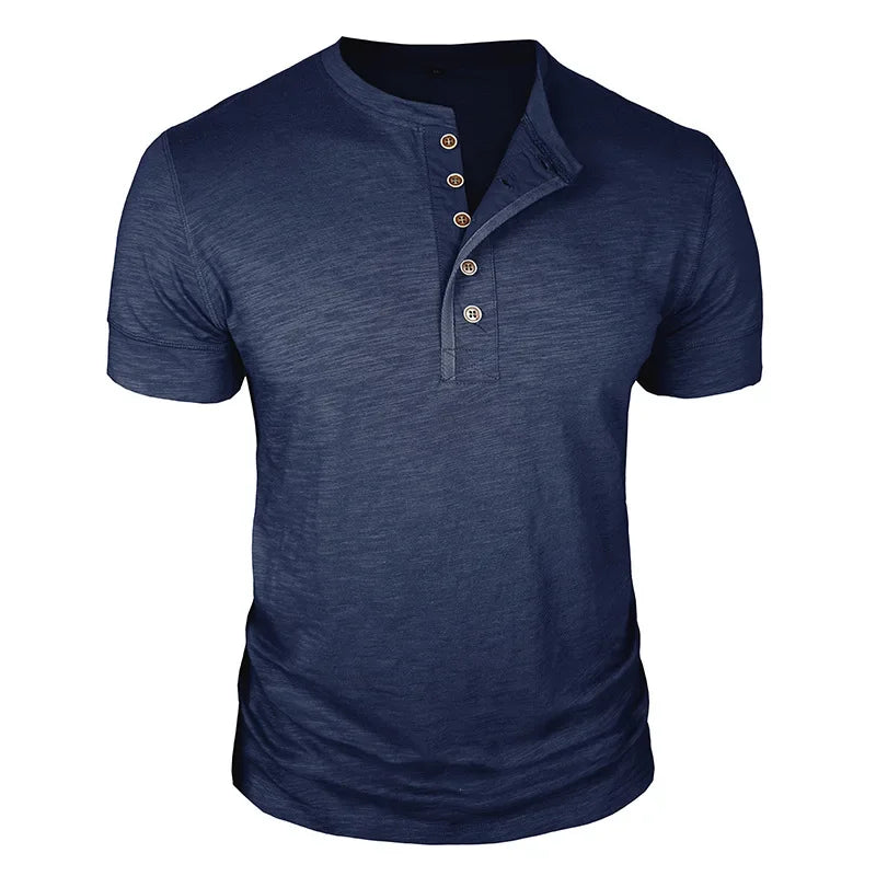 HENLEY NECK T-SHIRT FOR MEN