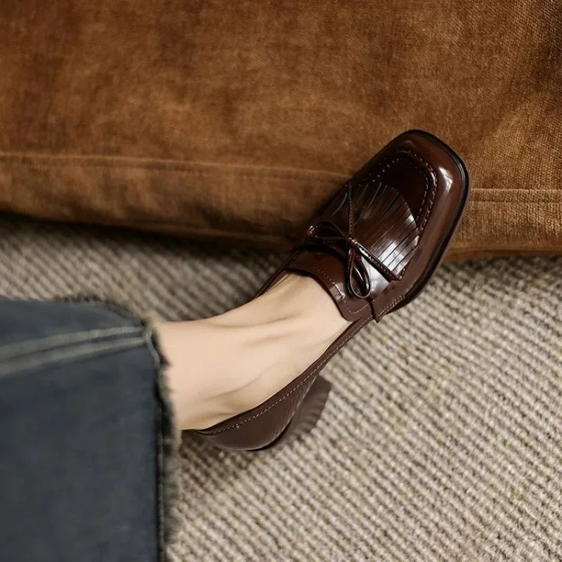 Mocassins à Talon Carré Vernis