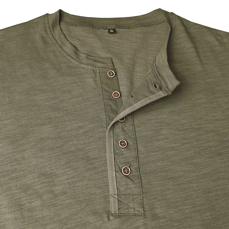 HENLEY NECK T-SHIRT FOR MEN