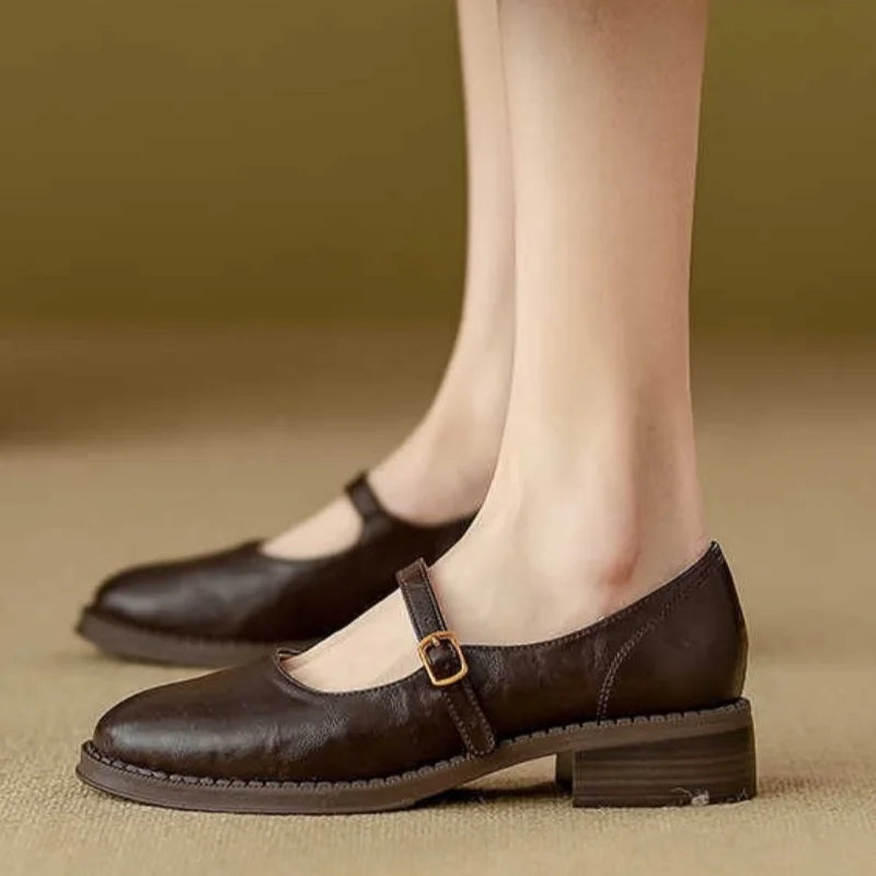 Mary Janes Classiques en Cuir Noir