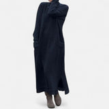 Claudine | Robe longue en maille à col montant et poches