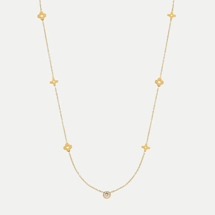 Collier doré avec accents colorés