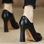 Bottines Basses en Cuir à Talon