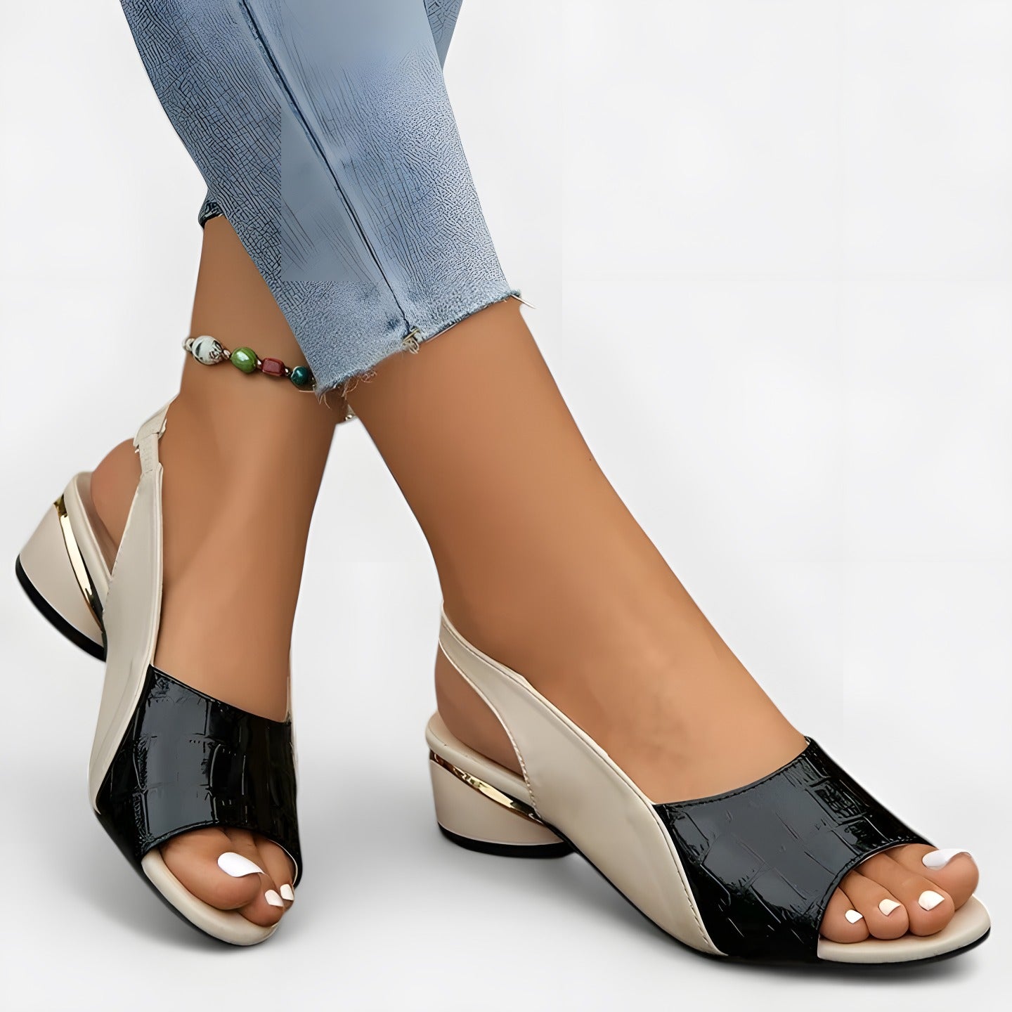 Penelope | Sandales en cuir orthopédiques femme Noir