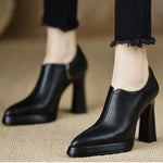 Bottines Basses en Cuir à Talon