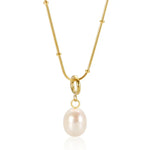 Pauline – Collier doré avec pendentif en perle