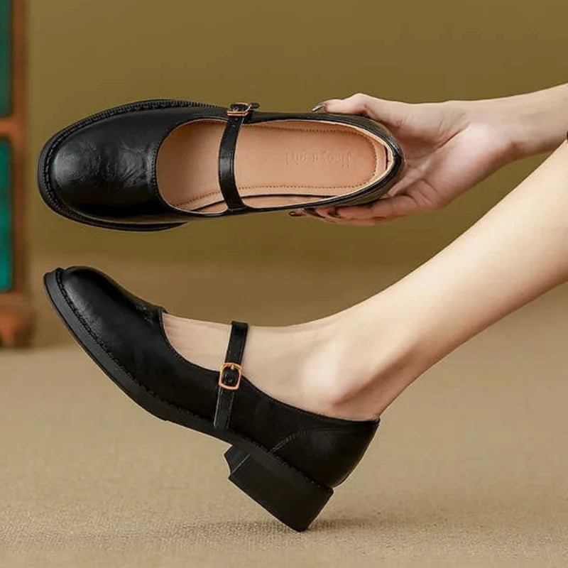 Mary Janes Classiques en Cuir Noir - Noir