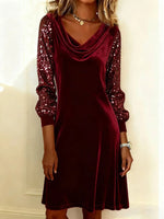 Robe à Manches en Velours Étincelant