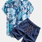 Ensemble — chemise à imprimé tropical et instruments de musique & short de bain