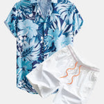 Ensemble — chemise à imprimé tropical et instruments de musique & short de bain