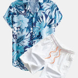 Ensemble — chemise à imprimé tropical et instruments de musique & short de bain