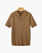 TEXTURED COTTON POLO FOR MEN