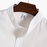 Chemise basique en lin respirant à manches courtes