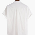 Chemise basique en lin respirant à manches courtes