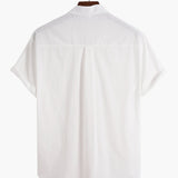 Chemise basique en lin respirant à manches courtes