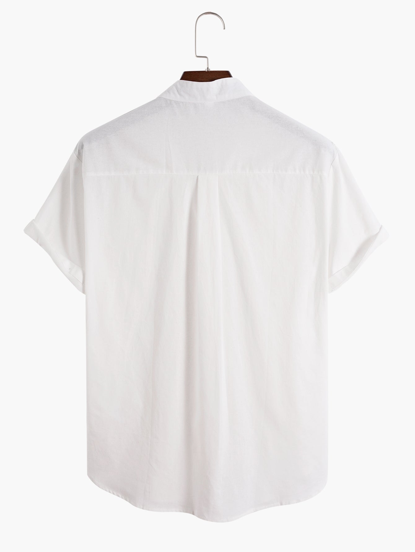 Chemise basique en lin respirant à manches courtes