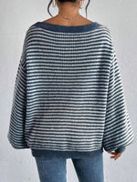 Rosalie | Pull ample à rayures et encolure Bardot