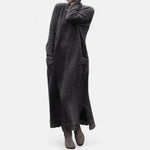 Claudine | Robe longue en maille à col montant et poches