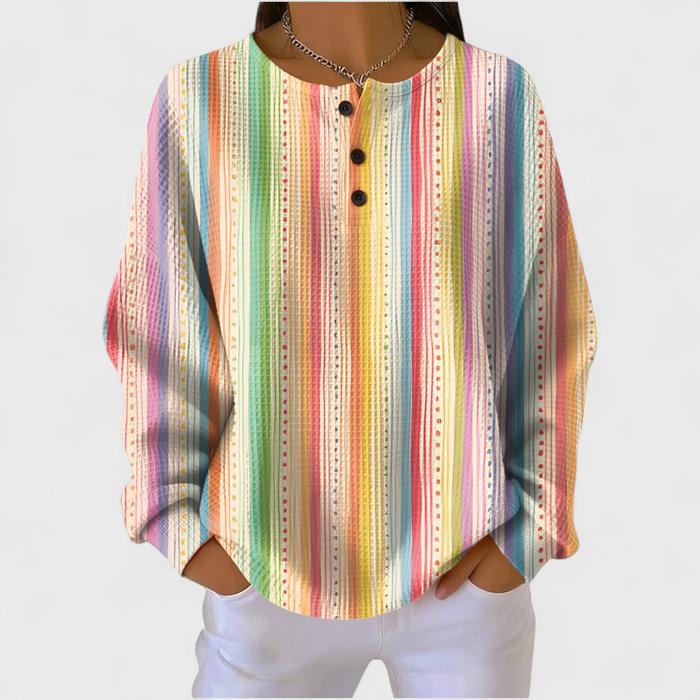 Pull Gaufré Rayures Pastel